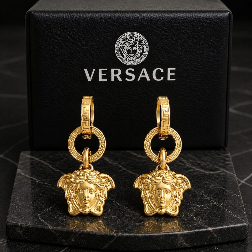 Versace Bold Statement Earrings Style 2 | New with Box - Picture 7 of 9
